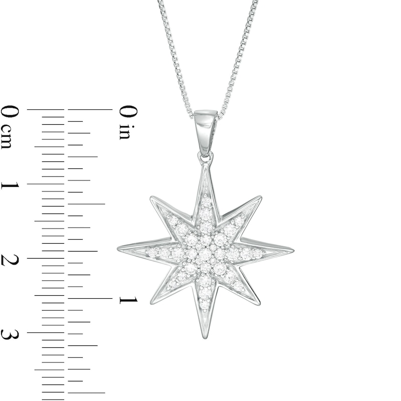 1/2 CT. T.W. Diamond North Star Pendant in Sterling Silver