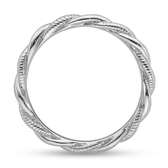 Stackable Expressionsâ¢ Etched and Polished Twist Ring Sterling Silver