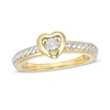 Thumbnail Image 1 of Diamond Accent Heart Rope Ring in Sterling Silver and 14K Gold Plate