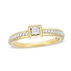 Thumbnail Image 0 of Diamond Accent Rope Ring in Sterling Silver and 14K Gold Plate