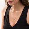 Thumbnail Image 2 of 1/4 CT. T.W. Diamond Heart Claddagh Necklace in Sterling Silver and 14K Gold Plate