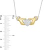 Thumbnail Image 3 of 1/4 CT. T.W. Diamond Heart Claddagh Necklace in Sterling Silver and 14K Gold Plate