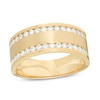 Thumbnail Image 1 of 1/2 CT. T.W. Diamond Satin Center Anniversary Band in 14K Gold