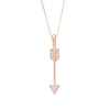 Thumbnail Image 1 of Diamond Accent Linear Arrow Pendant in 10K Rose Gold