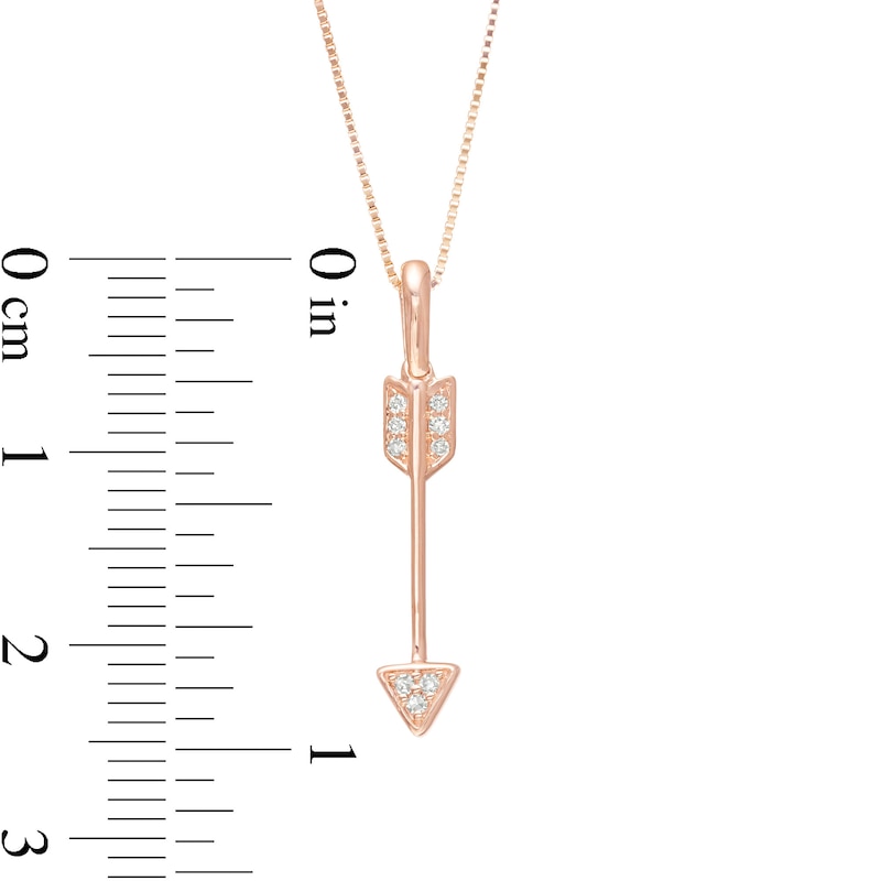 Main Image 3 of Diamond Accent Linear Arrow Pendant in 10K Rose Gold