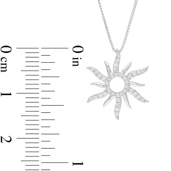 1/8 CT. T.w. Diamond Sun Pendant in 10K White Gold