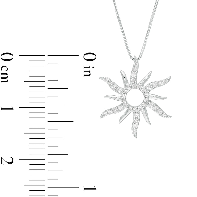 1/8 CT. T.W. Diamond Sun Pendant in 10K White Gold