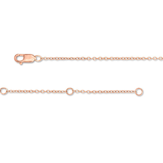 1/20 CT. T.w. Diamond Heart Dangle Anklet in 10K Rose Gold - 10"