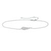 Thumbnail Image 1 of 1/10 CT. T.W. Diamond Sideways Angel Wing Anklet in 10K White Gold - 10"