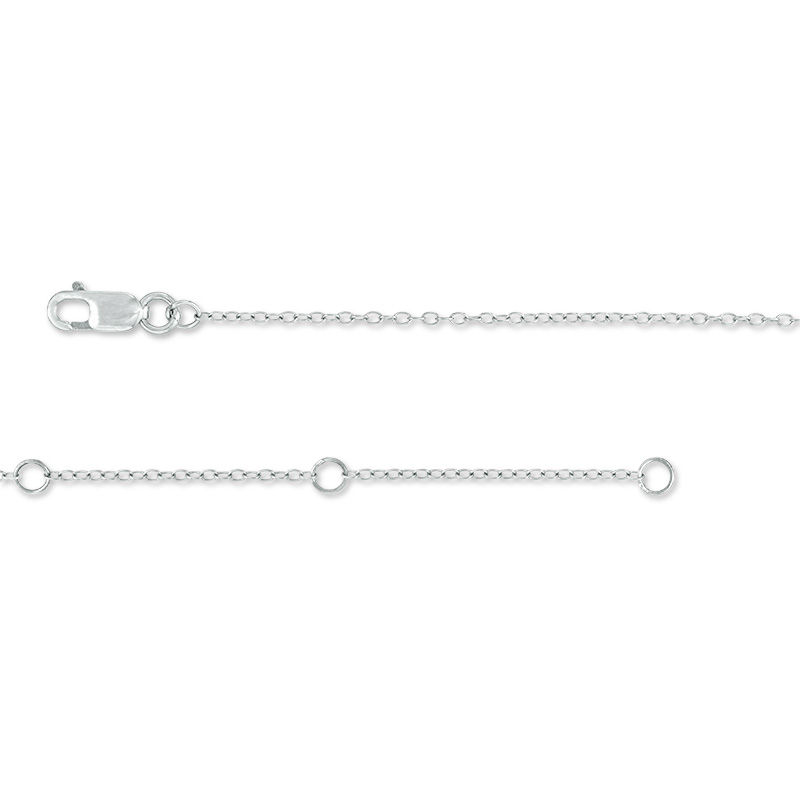 Main Image 2 of 1/10 CT. T.W. Diamond Sideways Angel Wing Anklet in 10K White Gold - 10"