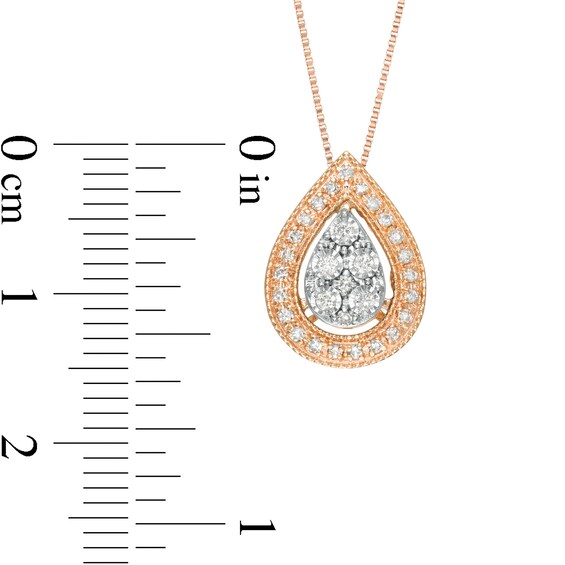 1/6 CT. T.W. Diamond Vintage-Style Teardrop Pendant in 10K Two-Tone Gold 1/6 CT. T.W. Diamond Vintage-Style Teardrop Pendant in 10K Two-Tone Gold