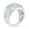 Thumbnail Image 3 of 1 CT. T.W. Composite Diamond Double Octagon Frame Bevelled Shank Ring in 10K White Gold