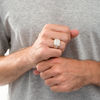 Thumbnail Image 2 of 1 CT. T.W. Diamond Vertical Multi-Row Octagon Frame Inlay Shank Ring in 10K Two-Tone Gold