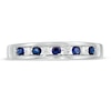 Thumbnail Image 3 of Blue Sapphire and 1/8 CT. T.W. Diamond Channel-Set Alternating Band in 14K White Gold