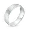 Thumbnail Image 3 of Men's 6.0mm Textured Double Groove Comfort-Fit Wedding Band in 10K White Gold