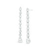 Pear-Shaped Lab-Created White Sapphire Line Drop Earrings in Sterling Silver