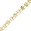 Thumbnail Image 1 of 6.0mm Diamond-Cut Multi-Row Lumachina Link Chain Bar Station Bracelet in 10K Gold - 7.75"