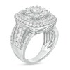 Thumbnail Image 3 of 2 CT. T.W. Multi-Diamond Triple Cushion Frame Split Shank Vintage-Style Ring in 10K White Gold