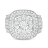 Thumbnail Image 4 of 2 CT. T.W. Multi-Diamond Triple Cushion Frame Split Shank Vintage-Style Ring in 10K White Gold