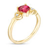 Thumbnail Image 2 of 6.0mm Lab-Created Ruby and White Sapphire Triple Heart Ring in Sterling Silver with 14K Gold Plate