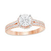 Thumbnail Image 1 of 1 CT. T.W. Certified Diamond Frame Double Row Engagement Ring in 14K Rose Gold (I/SI2)