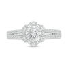 Thumbnail Image 4 of 1-1/4 CT. T.W. Diamond Flower Split Shank Engagement Ring in 14K White Gold
