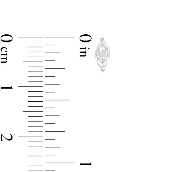 Marquise Lab-Created White Sapphire Solitaire Stud Earrings in Sterling Silver