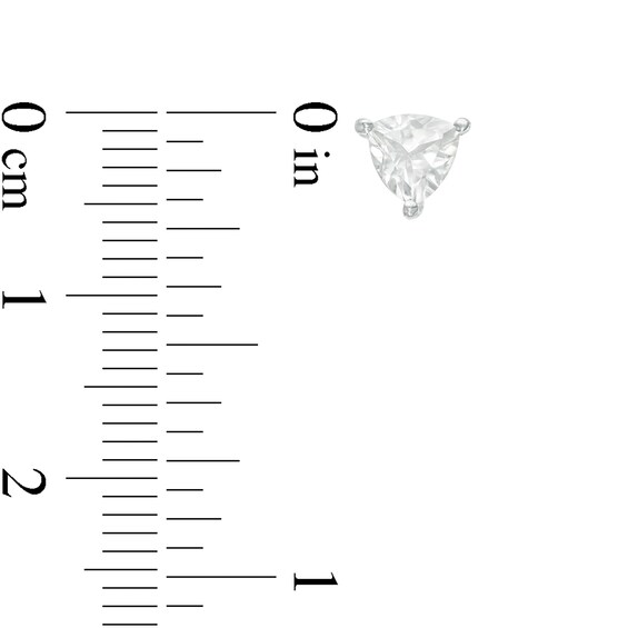 5.0mm Trillion-Cut Lab-Created White Sapphire Solitaire Stud Earrings in Sterling Silver
