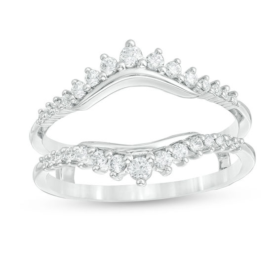 3/8 CT. T.w. Diamond Sunburst Solitaire Enhancer in 14K White Gold
