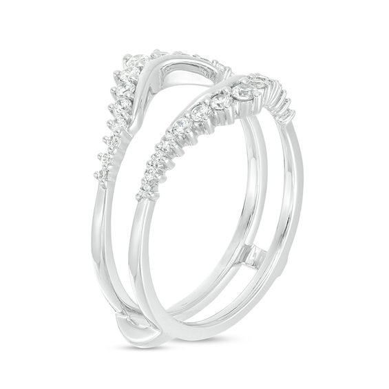 3/8 CT. T.w. Diamond Sunburst Solitaire Enhancer in 14K White Gold