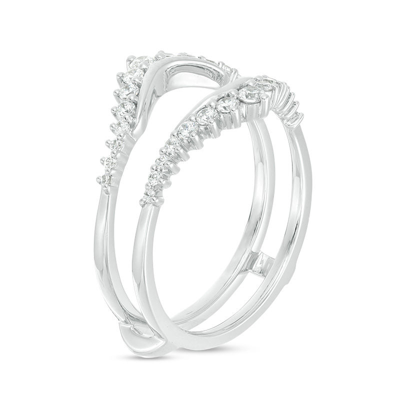 Main Image 2 of 3/8 CT. T.W. Diamond Sunburst Solitaire Enhancer in 14K White Gold