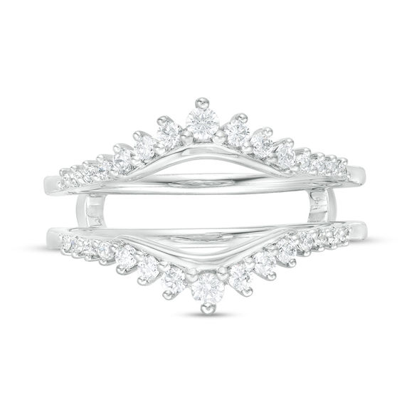 3/8 CT. T.w. Diamond Sunburst Solitaire Enhancer in 14K White Gold