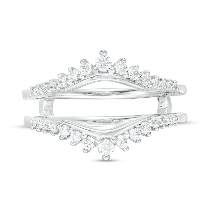 Main Image 3 of 3/8 CT. T.W. Diamond Sunburst Solitaire Enhancer in 14K White Gold