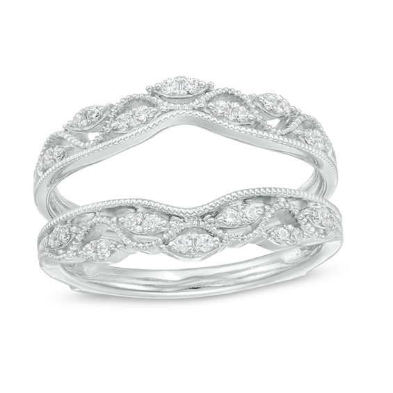 1/5 CT. T.w. Diamond Vintage-Style Solitaire Enhancer in 14K White Gold