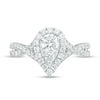Thumbnail Image 4 of 1-1/4 CT. T.W. Composite Diamond Pear-Shaped Frame Twist Shank Engagement Ring in 14K White Gold