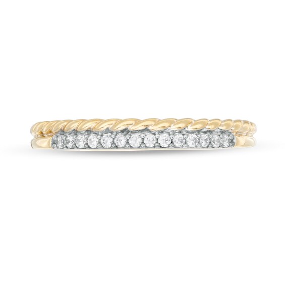1/10 CT. T.W. Diamond Rope Double Row Stackable Anniversary Band in 10K