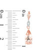 Thumbnail Image 3 of Pear-Shaped and Marquise Morganite with Diamond Accent Vintage-Style Double Drop Earrings in 10K Rose Gold