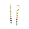 Thumbnail Image 1 of Lab-Created Multi-Color Sapphire, Ruby and Emerald Linear Drop Earrings in Sterling Silver with 18K Gold Plate