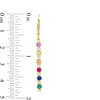 Thumbnail Image 3 of Lab-Created Multi-Color Sapphire, Ruby and Emerald Linear Drop Earrings in Sterling Silver with 18K Gold Plate