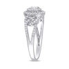 1/2 CT. T.W. Diamond Double Frame Knot-Sides Engagement Ring in 10K White Gold