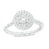 Thumbnail Image 0 of 3/4 CT. T.W. Diamond Double Frame Rope Shank Engagement Ring in Platinum (I/SI2)