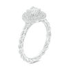 Thumbnail Image 2 of 3/4 CT. T.W. Diamond Double Frame Rope Shank Engagement Ring in Platinum (I/SI2)