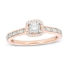 Thumbnail Image 0 of 1/4 CT. T.W. Baguette and Round Diamond Cushion Frame Vintage-Style Promise Ring in 10K Rose Gold