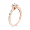 Thumbnail Image 2 of 1/4 CT. T.W. Baguette and Round Diamond Cushion Frame Vintage-Style Promise Ring in 10K Rose Gold