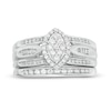Thumbnail Image 4 of 1/2 CT. T.W. Marquise Composite Diamond Frame Bridal Set in Sterling Silver