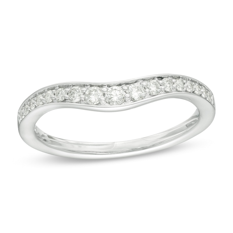 1/4 CT. T.W. Certified Diamond Contour Anniversary Band in 14K White Gold (H/I1)