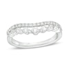 Thumbnail Image 1 of 1/2 CT. T.W. Certified Diamond Double Row Contour Anniversary Band in 14K White Gold (H/I1)