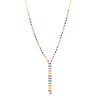 Thumbnail Image 4 of Lab-Created Multi-Color Sapphire, Ruby and Emerald Bolo Necklace in Sterling Silver with 18K Gold Plate - 26"