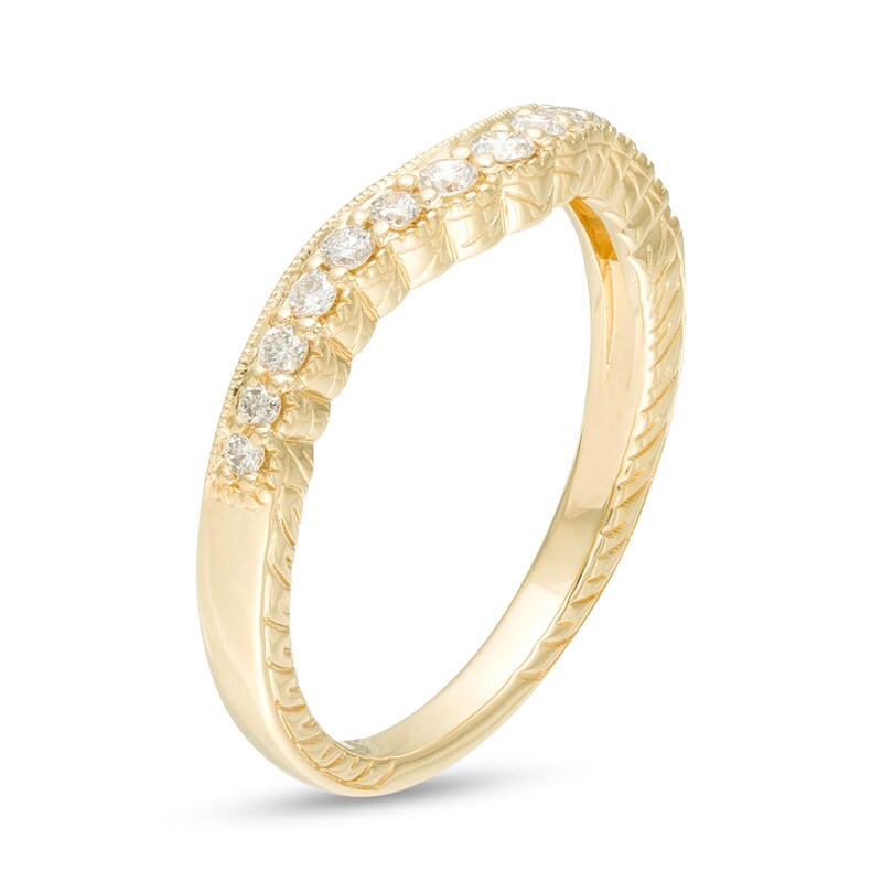 1/4 CT. T.W. Certified Diamond Vintage-Style Contour Anniversary Band in 14K Gold (H/I1)