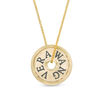 Thumbnail Image 2 of Vera Wang Love Collection 15.0mm "LOVE" Token Pendant in 10K Gold - 19"